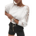 V-Neck Lace Stitching Solid Color Long-Sleeved Sweater NSPZN105095