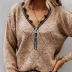 Loose Short Zipper Lace V-Neck Sweater NSPZN105098