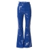 Pantalones casuales con cremallera de cintura alta de cuero de pu de color sólido NSSWF105122