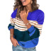 Striped Color Matching Round Neck Pullover Loose Sweater NSPZN105145