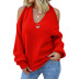 V-Neck Off-The-Shoulder Cross-Wrapped Open-Back Sweater NSPZN105147