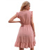 Waist Round Neck Slim Casual Printed Dress NSJM105179