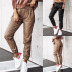 Pantalones de cuero ajustados de color liso NSHM105193