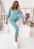 pure color gold velvet round neck long-sleeved trousers casual set nihaostyles wholesale clothes NSHM105199
