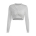 Slim Pleated Long-Sleeved T-Shirt NSAFS105232