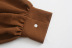Brown Long-Sleeved Belted Shirt Dress NSXFL105250