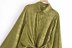 Olive Green Satin Jacquard Lace-Up Trumpet Sleeve Dress NSXFL105254