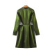 Green Long-Sleeved Hollow Blazer Jacket NSXFL105264