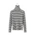 Black & White Striped High Collar Long-Sleeved Sweater NSXFL105267