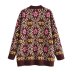 Flower Jacquard Knitted Sweater Cardigan NSXFL105270