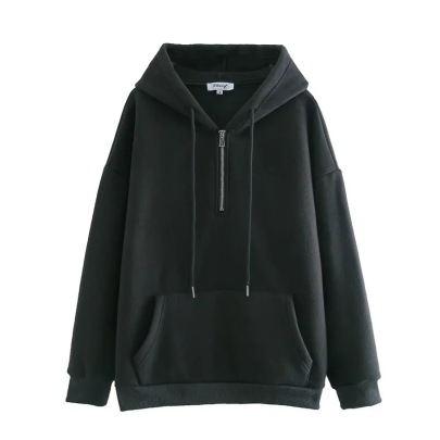 Half-Zipper Fleece Hooded Pullover Sweater NSXFL105273