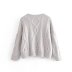 Long-Sleeved V-Neck Knitted Sweater NSXFL105283