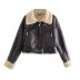 Pu Leather Plush Jacket NSXFL105295