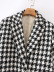 Houndstooth Double-Breasted Woolen Blazer Jacket NSXFL105306