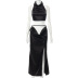 sleeveless halterneck vest and split long skirt set nihaostyles wholesale clothing NSHLJ105398