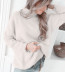 Solid Color Half High Neck Curled Pullover Sweater NSJXW105443