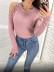 Solid Color Beaded Round Neck Pullover Long-Sleeved Sweater NSJXW105444