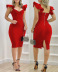 Sleeveless Ruffled Slit Tight Dress NSXPF105521