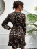 Leopard Print Long-Sleeved Ruffled Hem Dress NSXPF105538