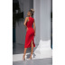 Solid Color Sleeveless Slim Slit Sheath Dress NSOYL105556