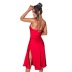 Slit Satin Lace-Up Halter Strap Prom Dress NSGHW105579