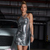 Silver Sequined Backless Slim Prom Dress NSGHW105587