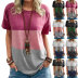 Color Contrast Round Neck Short-Sleeved Loose T-Shirt NSSYV105637