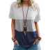 Color Contrast Round Neck Short-Sleeved Loose T-Shirt NSSYV105637