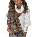 leopard print color matching V-neck loose neck openwork sweater nihaostyles wholesale clothes NSSYV105674