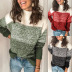 casual striped stitching high collar contrast sweater nihaostyles wholesale clothes NSSYV105676