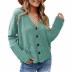 Solid Color Long-Sleeved Knitted Cardigan NSYHY105724