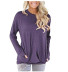 Solid Color Long-Sleeved T-Shirt With Pockets NSYHY105731