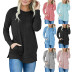 Solid Color Long-Sleeved Round Neck Sweatshirt NSYHY105737