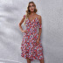 V-Neck Floral Printed Sling Dress NSGYX105779