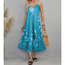 Sling V-Neck Sleeveless Long Floral Dress NSGYX105782