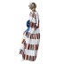 Loose Printed Round Neck Long Sleeve Dress NSHMP105790