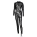 Lace Stitching Sexy Hollowed Out Slim Jumpsuit NSLJ105927