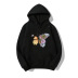 Flower Stitching Butterfly Print Long-Sleeved Fleece Hoodie NSYAY107312