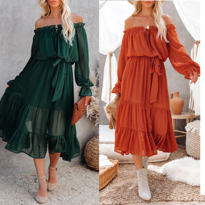 Layered Lace Long Sleeve Chiffon Dress Nihaostyles Clothing Wholesale NSOYL105995