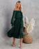 Layered Lace Long Sleeve Chiffon Dress NSOYL105995
