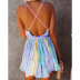 Pleated Chiffon Lace-Up V-Neck Chiffon Slip Dress NSOYL106000