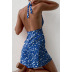Printed Lanyard Lace Backless Dress NSOYL106009