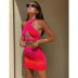 Solid Color Hanging Neck Strapless Dress NSOYL106010