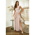 V-neck lace loose slit prom dress nihaostyles clothing wholesale NSOYL106011