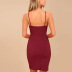 Solid Color Irregular Hem Stitching Backless Slip Dress NSPHG106013