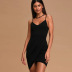 Solid Color Irregular Hem Stitching Backless Slip Dress NSPHG106013