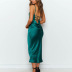 Solid Color Back Strappy Slip Dress NSPHG106015