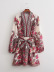 Long-Sleeved Positioning Print Flower Dress NSXFL106090