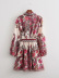 Long-Sleeved Positioning Print Flower Dress NSXFL106090