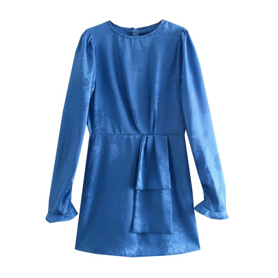Jacquard Long-sleeved Lace Cuff Dress Nihaostyles Clothing Wholesale NSXFL106097